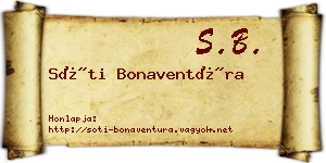 Sóti Bonaventúra névjegykártya